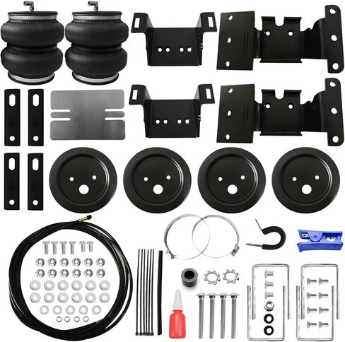 طقم تعليق كيس الهواء الربيعي مناسب لسيارات بيك آب 2011-2019 Chevy Silverado 2500/3500 HD 4WD، وGMC Sierra 2500/3500 HD 4WD التقاطات OEM Airlift 57538 حتى 7500 رطل من سعة تسوية الحمولة in Kuwait