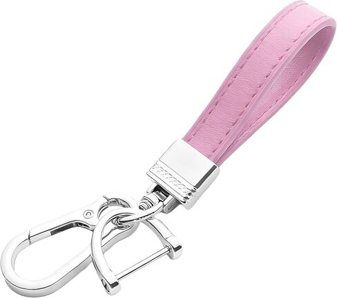 Car Keychain, Leather Vehicle Key Chain Holder with Anti-Lost D-Ring, Cool Automotive Key Fob Keyring, Universal Fit (Pink) in Kuwait