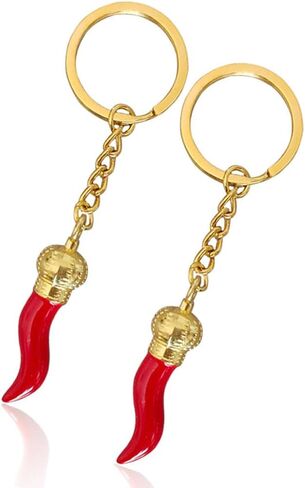 Italian Red Horn Keychain – Italian Luck Charm – Key Rings Chili Pepper Charm for Car Rear View Mirror(Small) in Saudi Arabia
