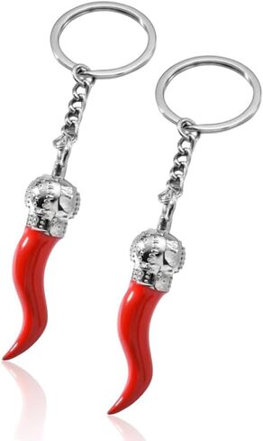 Italian Red Horn Keychain – Italian Luck Charm – Key Rings Chili Pepper Charm for Car Rear View Mirror(Small) in Saudi Arabia