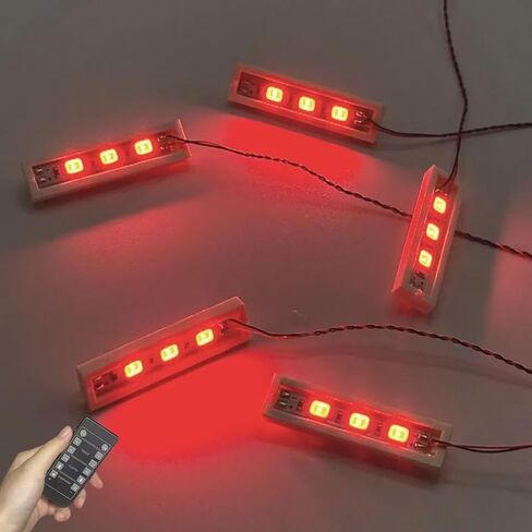 مجموعة مكعبات بناء بإضاءة LED 1×4، 20 قطعة، جهاز تحكم عن بعد، متوافق مع إبداعات Lego 3710 وMOC، ملحقات DIY لنماذج المدينة ومجموعات الطوب (أحمر) in Kuwait