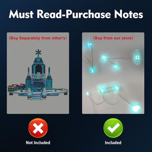 مصباح LED BrickBling متوافق مع قلعة الثلج ومغامرة ركوب الثلج من Lego Elsa 43281 - لا يأتي مع مجموعة البناء in Kuwait