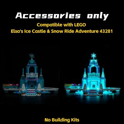مصباح LED BrickBling متوافق مع قلعة الثلج ومغامرة ركوب الثلج من Lego Elsa 43281 - لا يأتي مع مجموعة البناء in Kuwait