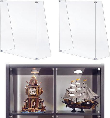 Mifoci 2 Pcs Acrylic Display Case Insert 13" x 13" x 4.7" Acrylic Display Window Cube Shelf Insert for Protecting Figures, Models, and Collectibles in Kuwait