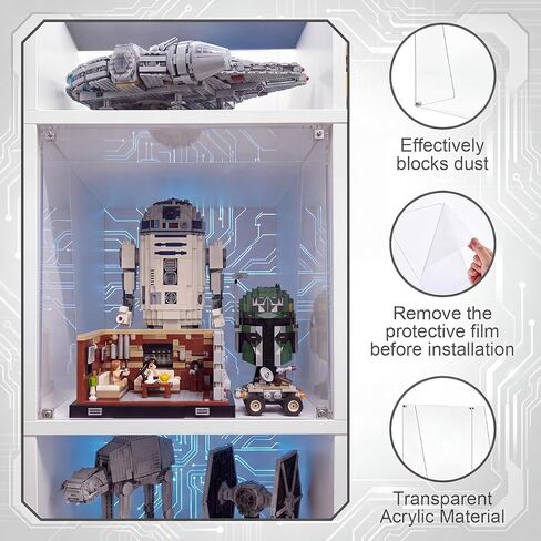 Mifoci 2 Pcs Acrylic Display Case Insert 13" x 13" x 4.7" Acrylic Display Window Cube Shelf Insert for Protecting Figures, Models, and Collectibles in Kuwait