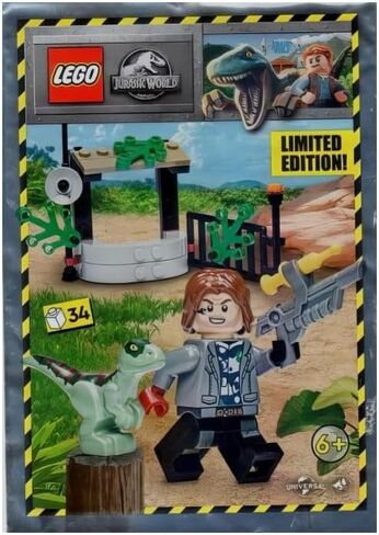 Lego Jurassic World Paper Pack #122224 Rainn Delacourt with Raptor Foil in Kuwait