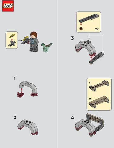 Lego Jurassic World Paper Pack #122224 Rainn Delacourt with Raptor Foil in Kuwait