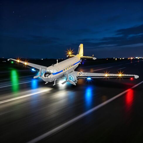 YEABRICKS LED Light for Lego-11378 Icons Douglas DC-3 PAN AM Airliner Building Blocks Model (Building Set NOT Included) in Kuwait
