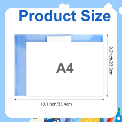 6 Pack Colored Plastic File Folders Letter A4 Size with Tags Clear Document Binder Folder Envelops Receipt Pocket Filing Products Carpeta Organizer Classroom Homeschool Office Supplies Organization in Saudi Arabia