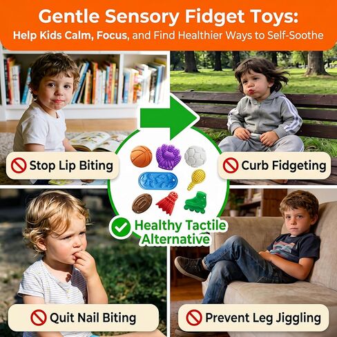 8 Pcs Sports Sensory Toys for Kids & Adults, Double-Sided Textured Fidget Stones for Autism & ADHD, Silent Calming Tools for Stress Anxiety Relief, Quiet Desk Gadgets for Classroom & Office in Saudi Arabia
