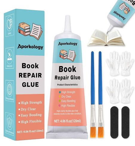 Book Binding Repair Glue, Multi-Purpose Paper Craft Glue, Quick Dry Dries Clear Flexible, Ideal for Book Repair & Binding, Paper Crafts Collages Framing Scrapbook, 15ml*2 in Saudi Arabia