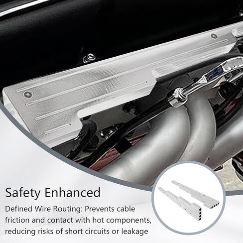 Billet Aluminum Spark Plug Wire Loom Universal V8 Valve Cover Mount Compatible with Ford/Chevy/Mopar Compatibl with 8mm Wires Not for Center Bolt Heads​ Anodized Sliver in Saudi Arabia
