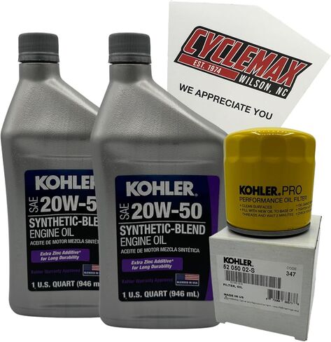 مجموعة تغيير زيت المحرك شبه الاصطناعية CYCLEMAX 20W-50 المتوافقة مع محركات Kohler لتهذيب الحشائش in Kuwait