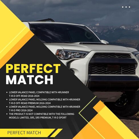 2pcs Front & Rear Bumper Lower Valance Panel Molding Compatible with 4Runner 2014-2023 Matte Black Lower Valance Panel in Kuwait