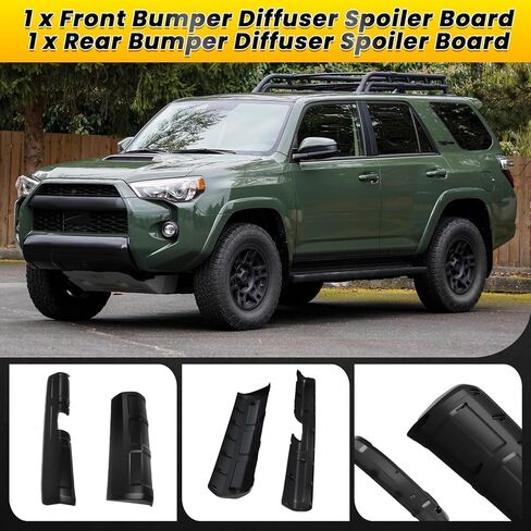 2pcs Front & Rear Bumper Lower Valance Panel Molding Compatible with 4Runner 2014-2023 Matte Black Lower Valance Panel in Kuwait