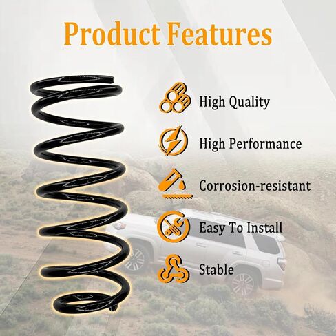 52700 2" Lift Rear Heavy Duty Coil Springs Kit Compatible with 2007-2014 FJ Cruiser 2003-2024 4Runner 2003-2009 GX470 2010-2023 GX460. in Kuwait