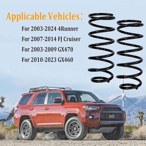 52700 2" Lift Rear Heavy Duty Coil Springs Kit Compatible with 2007-2014 FJ Cruiser 2003-2024 4Runner 2003-2009 GX470 2010-2023 GX460. in Kuwait