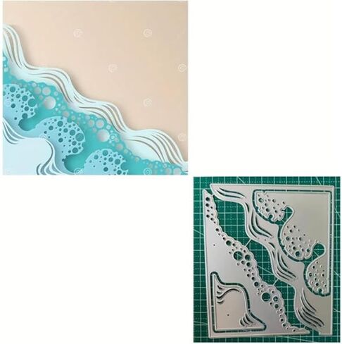 Sea Bubbles Frame Metal Die Cuts, Metal Cutting Dies for DIY Embossing Card Making, Albums, Scrapbooking, Book Tags Decor Paper Cutting Dies, Art Deco Style, Carbon Steel, 3.94"x3.15" in Saudi Arabia