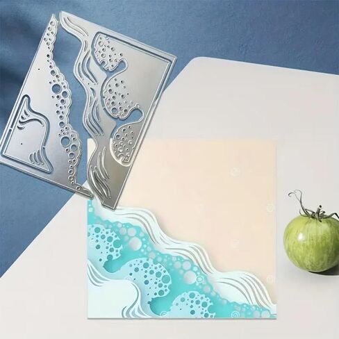 Sea Bubbles Frame Metal Die Cuts, Metal Cutting Dies for DIY Embossing Card Making, Albums, Scrapbooking, Book Tags Decor Paper Cutting Dies, Art Deco Style, Carbon Steel, 3.94"x3.15" in Saudi Arabia