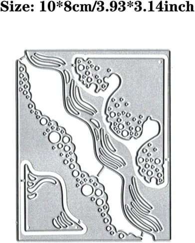 Sea Bubbles Frame Metal Die Cuts, Metal Cutting Dies for DIY Embossing Card Making, Albums, Scrapbooking, Book Tags Decor Paper Cutting Dies, Art Deco Style, Carbon Steel, 3.94"x3.15" in Saudi Arabia