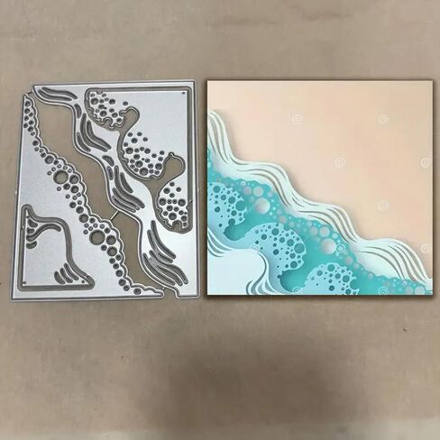 Sea Bubbles Frame Metal Die Cuts, Metal Cutting Dies for DIY Embossing Card Making, Albums, Scrapbooking, Book Tags Decor Paper Cutting Dies, Art Deco Style, Carbon Steel, 3.94"x3.15" in Saudi Arabia