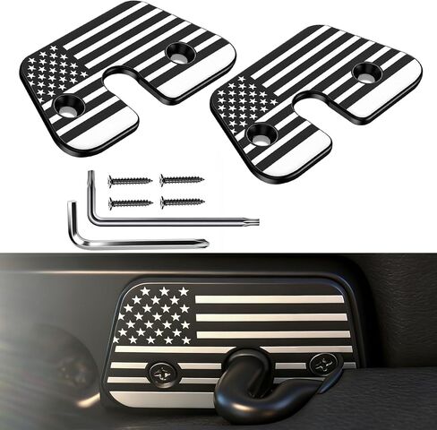 طقم إصلاح واقي الشمس قطعتين لسيارة Jeep Wrangler JK 2018 JL 2018-2023 Gladiator 2020-2023 من الملحقات والنجوم والمشارب المصنوعة من الألومنيوم لإصلاح واقي الشمس وإصلاح الترهل والفضفاض (العلم الأحمر) in Kuwait