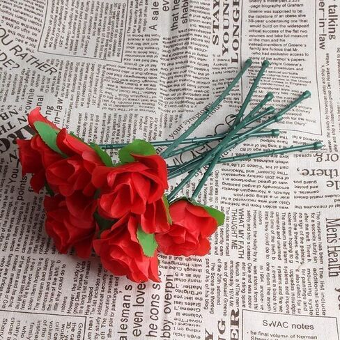 5-Pack Crimson Red Collapsible Rose Magic Tricks - Instant Flower Appearance Illusion for Close-Up Magic Shows, Street Performances and Party Pranks | Flexible Alloy Petals in Saudi Arabia