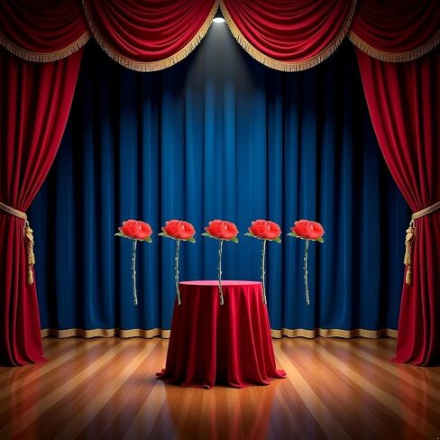 5-Pack Crimson Red Collapsible Rose Magic Tricks - Instant Flower Appearance Illusion for Close-Up Magic Shows, Street Performances and Party Pranks | Flexible Alloy Petals in Saudi Arabia