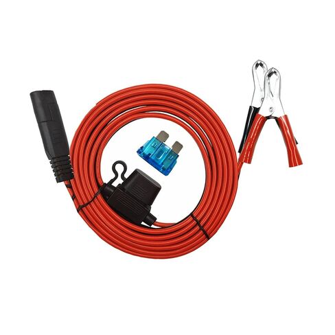 SAE إلى Aligater Clips Trickle Charger Extension Cable 10FT Clamp 12V-24V سلك قطع سريع 15A مشبك التمساح لمضخة الدراجات النارية وبطارية السيارة والألواح الشمسية مع صمام إضافي 15A in Kuwait