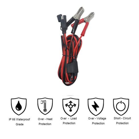 SAE إلى Aligater Clips Trickle Charger Extension Cable 10FT Clamp 12V-24V سلك قطع سريع 15A مشبك التمساح لمضخة الدراجات النارية وبطارية السيارة والألواح الشمسية مع صمام إضافي 15A in Kuwait