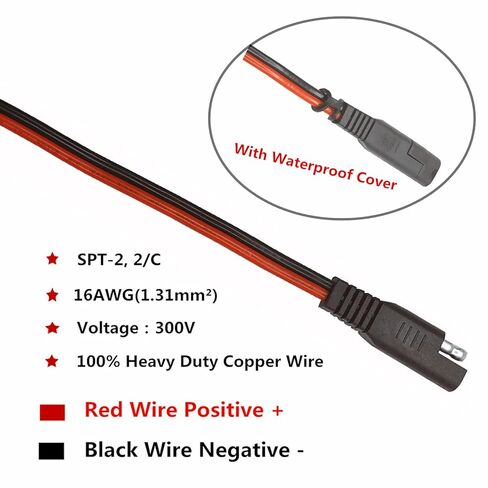 SAE إلى Aligater Clips Trickle Charger Extension Cable 10FT Clamp 12V-24V سلك قطع سريع 15A مشبك التمساح لمضخة الدراجات النارية وبطارية السيارة والألواح الشمسية مع صمام إضافي 15A in Kuwait