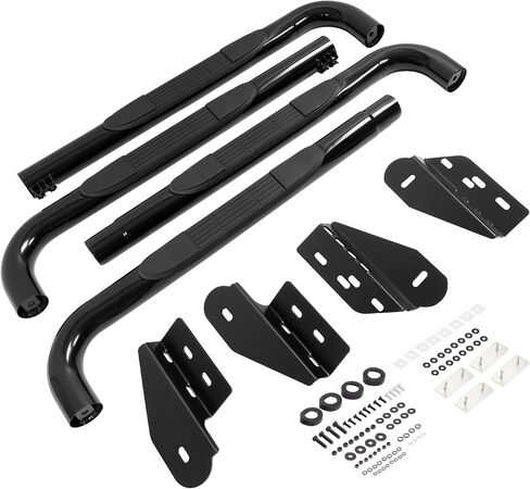 Running Board Side Step Compatible with 2001-2003 Ford F-150 Super Crew Cab (Include 2004 Heritage) Step Nerf Bar Steel+Plastic Powder Coated Black in Kuwait