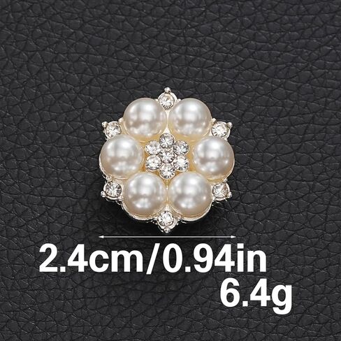4Pcs Rhinestone Button Cover, Crystal Embellishments for Clothing Wedding Bouquet Decoration DIY Jewelry (Silver, Button-2) in Saudi Arabia