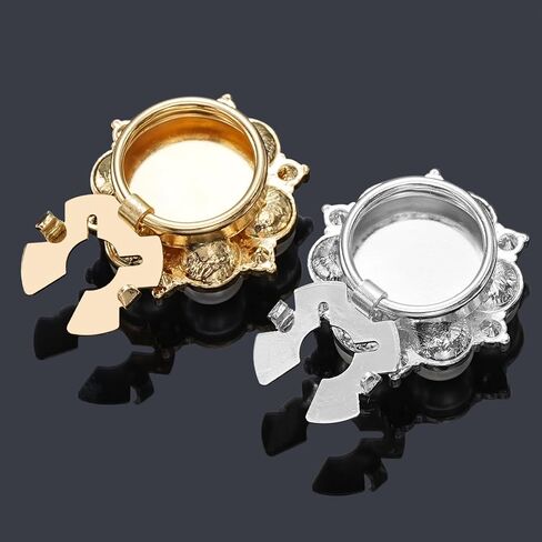 4Pcs Rhinestone Button Cover, Crystal Embellishments for Clothing Wedding Bouquet Decoration DIY Jewelry (Silver, Button-2) in Saudi Arabia