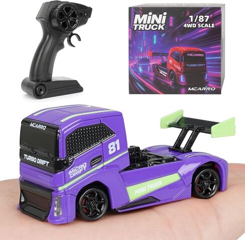 ARRIS 1/87 Micro RC Drift Pocket Car, Precision 4WD Desktop Race Car with 12-Step Baked Paint, Semi-Proportional Control & LED Lights - High-Detail Scale Model & Stress Relief Gift for Adults in Kuwait