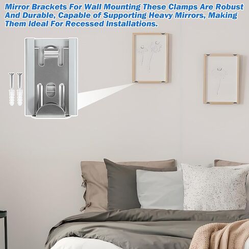 CG 64114BV Nickel Plated Adjustable Mirror Clip Set Suitable for 1/4-inch Flat Edge, Seamed Edge & Beveled Edge Models Straight Edge Glass (4pack) in Saudi Arabia