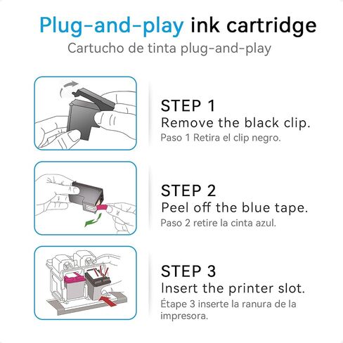 High Yield 68e Ink Cartridge Compatible for HP 68 68e Ink Cartridges Black/Color Combo Pack Compatible for Envy 6155e 6555e 6100e 6500e 6152e 6100 6500 6155 6555 Series Printer (Upgraded Chip 2-Pack) in Saudi Arabia