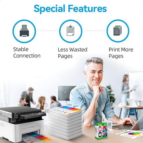 High Yield 68e Ink Cartridge Compatible for HP 68 68e Ink Cartridges Black/Color Combo Pack Compatible for Envy 6155e 6555e 6100e 6500e 6152e 6100 6500 6155 6555 Series Printer (Upgraded Chip 2-Pack) in Saudi Arabia