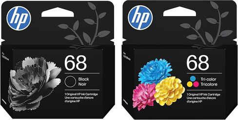 خرطوشة حبر HP 68 Black 68 ثلاثية الألوان - عبوتان | يعمل Envy 6100e، سلسلة 6500e| قد تختلف التعبئة والتغليف in Kuwait