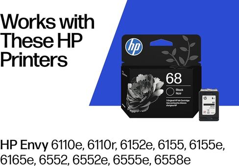 خرطوشة حبر HP 68 Black 68 ثلاثية الألوان - عبوتان | يعمل Envy 6100e، سلسلة 6500e| قد تختلف التعبئة والتغليف in Kuwait