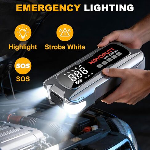 6000A Jump Starter with Air Compressor, PD 65W Fast Recharging,Portable Car Battery Jumper Starter for All Gas &10.0L Diesel, Dual Cylinder Fast Inflator with Light,12V Battery Booster Emergency Kit in Saudi Arabia