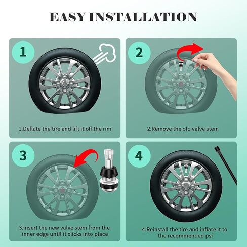25PCS TR416 Metal Valve Stems, Bolt-In High Pressure Tire Valve Stems, Fits 0.453" & 0.625" Rim Holes, Brass Core Leak-Proof, Heavy Duty Tubeless Valve Stem Kit with Tool for Car Truck Trailer RV in Kuwait