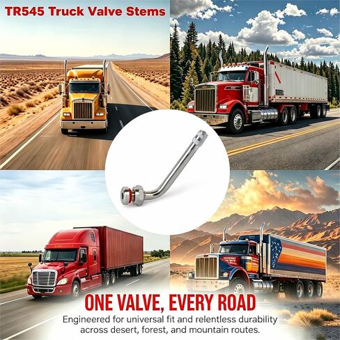 سيقان صمام إطار الشاحنة TR545D - انحناء 60 درجة، تناسب عجلات ألومنيوم Alcoa مقاس 22.5 بوصة و24.5 بوصة، بدون أنبوب، فتحة حافة 9.7 مم (عبوة من 10 قطع) in Kuwait