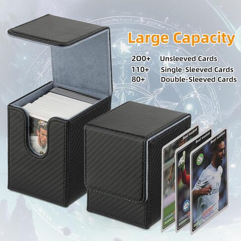 GERMUN Card Deck Box for MTG Commander, MTG Commander Deck Box Holds 120+ Single Sleeved Cards,MTG Deck Box Compatible with Magic the Gathering (Black) in Saudi Arabia