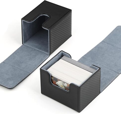 GERMUN Card Deck Box for MTG Commander, MTG Commander Deck Box Holds 120+ Single Sleeved Cards,MTG Deck Box Compatible with Magic the Gathering (Black) in Saudi Arabia