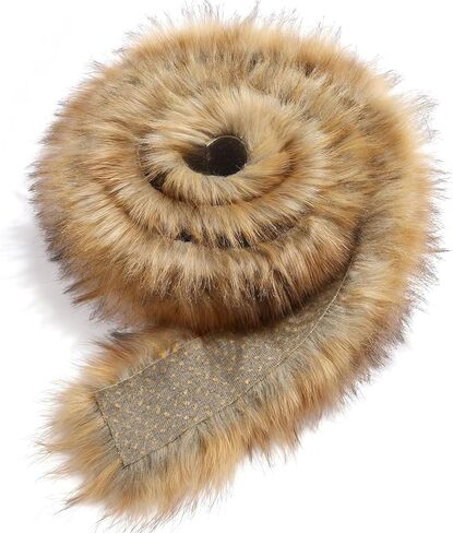 39.3-inch Artificial Fur Ribbon Trim Fabric roll, Natural Brown Fluffy Fur, Soft and Plush, Suitable for DIY Crafts, Clothing, Hoodie Edging, and Fur Trim. in Saudi Arabia