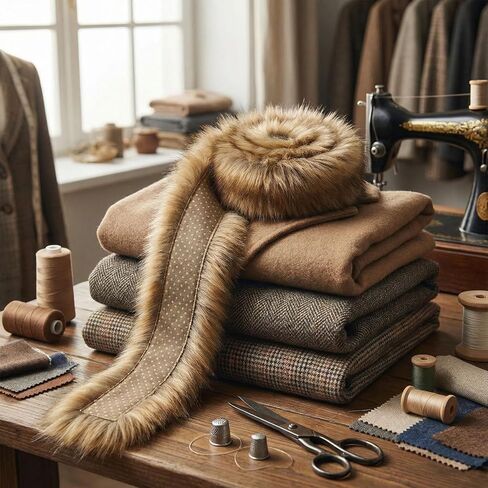 39.3-inch Artificial Fur Ribbon Trim Fabric roll, Natural Brown Fluffy Fur, Soft and Plush, Suitable for DIY Crafts, Clothing, Hoodie Edging, and Fur Trim. in Saudi Arabia