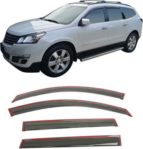 IKON MOTORSPORTS in Channel Window Visors Compatible with 2009-2017 Chevrolet Traverse, Acrylic Smoke/Tinted Rain Guards, Side Window Wind Deflectors 4PCS in Kuwait
