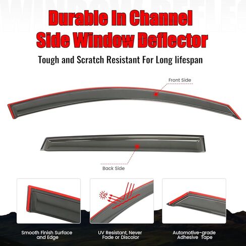 IKON MOTORSPORTS in Channel Window Visors Compatible with 2009-2017 Chevrolet Traverse, Acrylic Smoke/Tinted Rain Guards, Side Window Wind Deflectors 4PCS in Kuwait