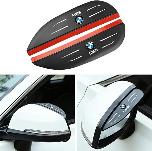 Vehicle Wind Deflector Mirror Rain Visor Eyebrow Compatible with BMW Series Interior Accessories,Silicone Rain Shield-Car Rear View Mirror Rain Cover for Car (2 Pack) in Saudi Arabia